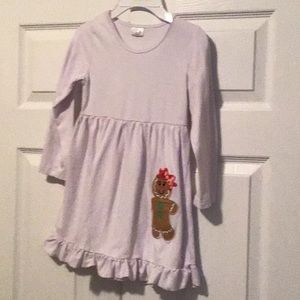White cotton Christmas tunic for girl.